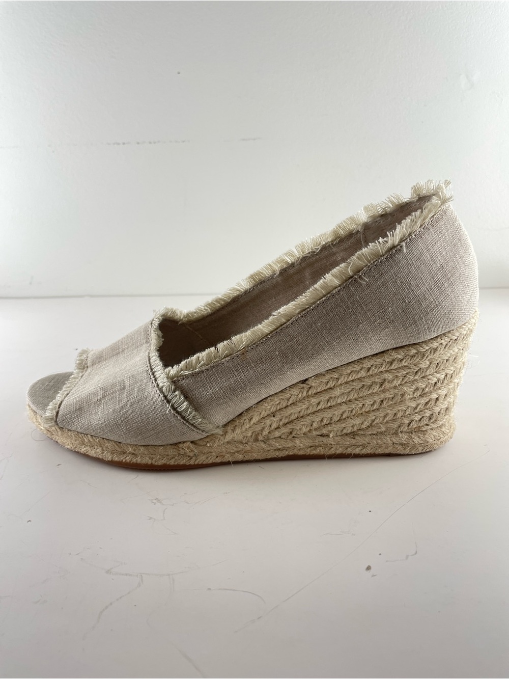 Lauren Ralph Lauren Carmondy Linen Espadrille Wedges | Size 8.5